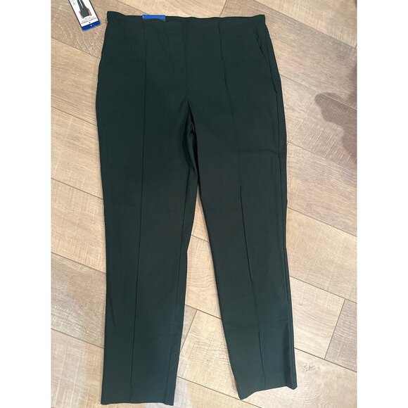 Hilary Radley Women's Stretch Slim Fit Trousers Dark Green With Pockets NEW LARG - Picture 4 of 11